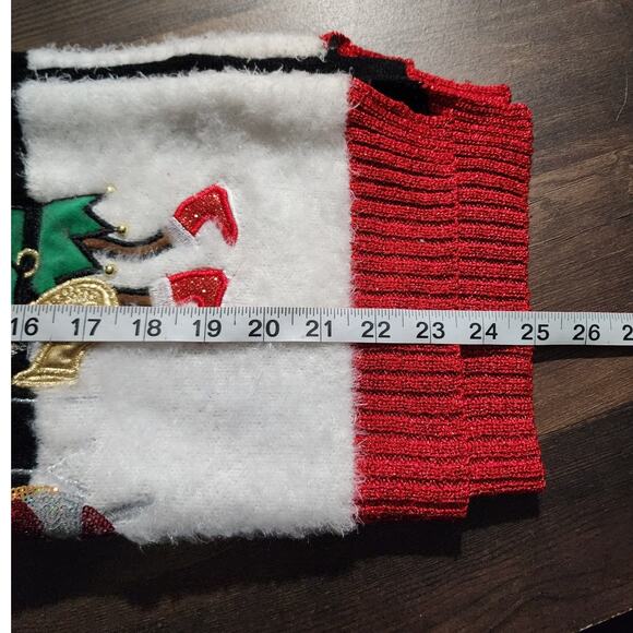 33 Degrees Musical Rocking Santa Reindeer Ugly Christmas Sweater Small - Picture 6 of 6